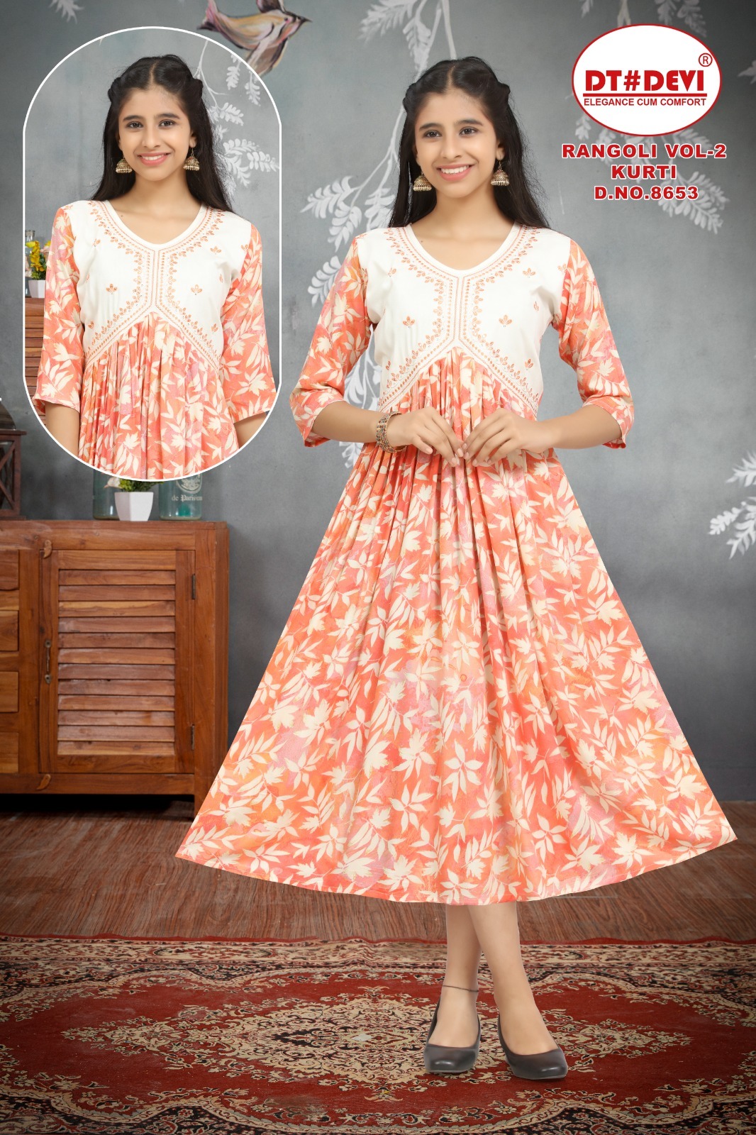 DT DEVI KURTI RANG VOL 2 KURTI  D.NO 8653